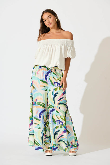 Lucia Pant in Multi Green Print