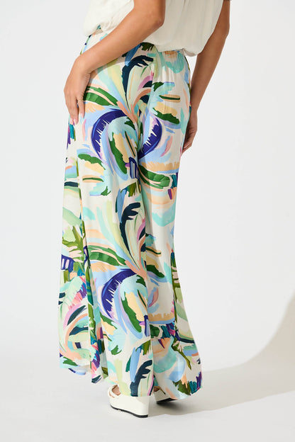 Lucia Pant in Multi Green Print