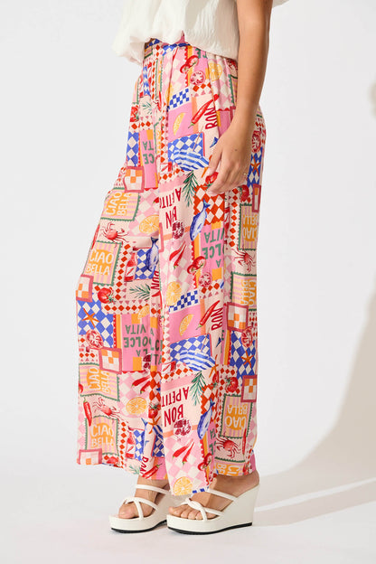 Gilligan Pant In Multi Conversational Print