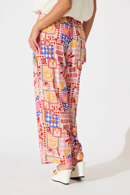 Gilligan Pant In Multi Conversational Print