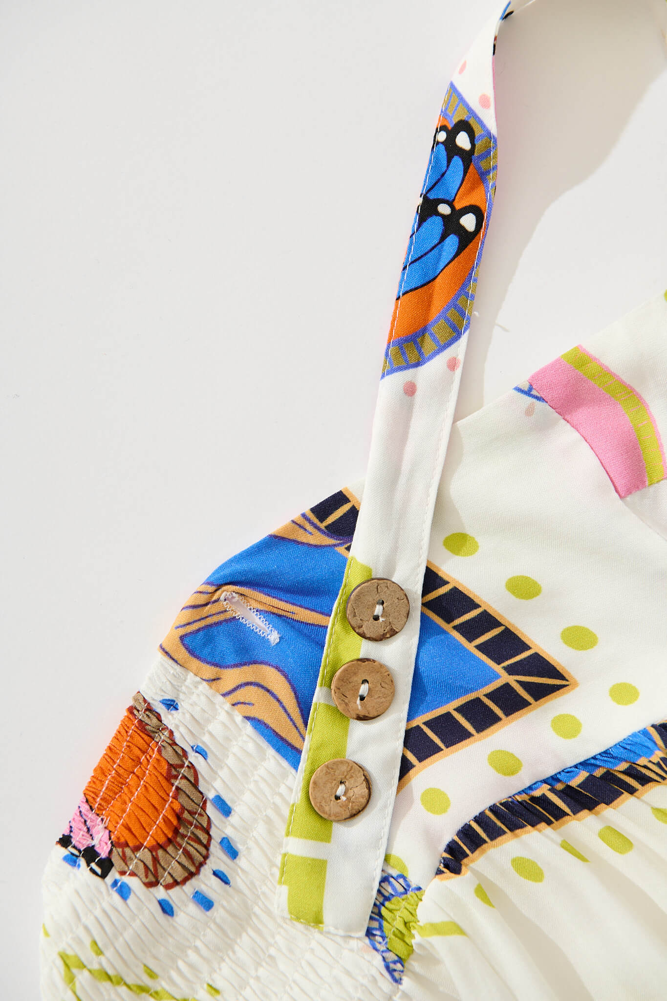 Mayview Midi Dress In White With Bright Print