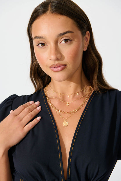 Erietta Layered Necklace in Rose Gold