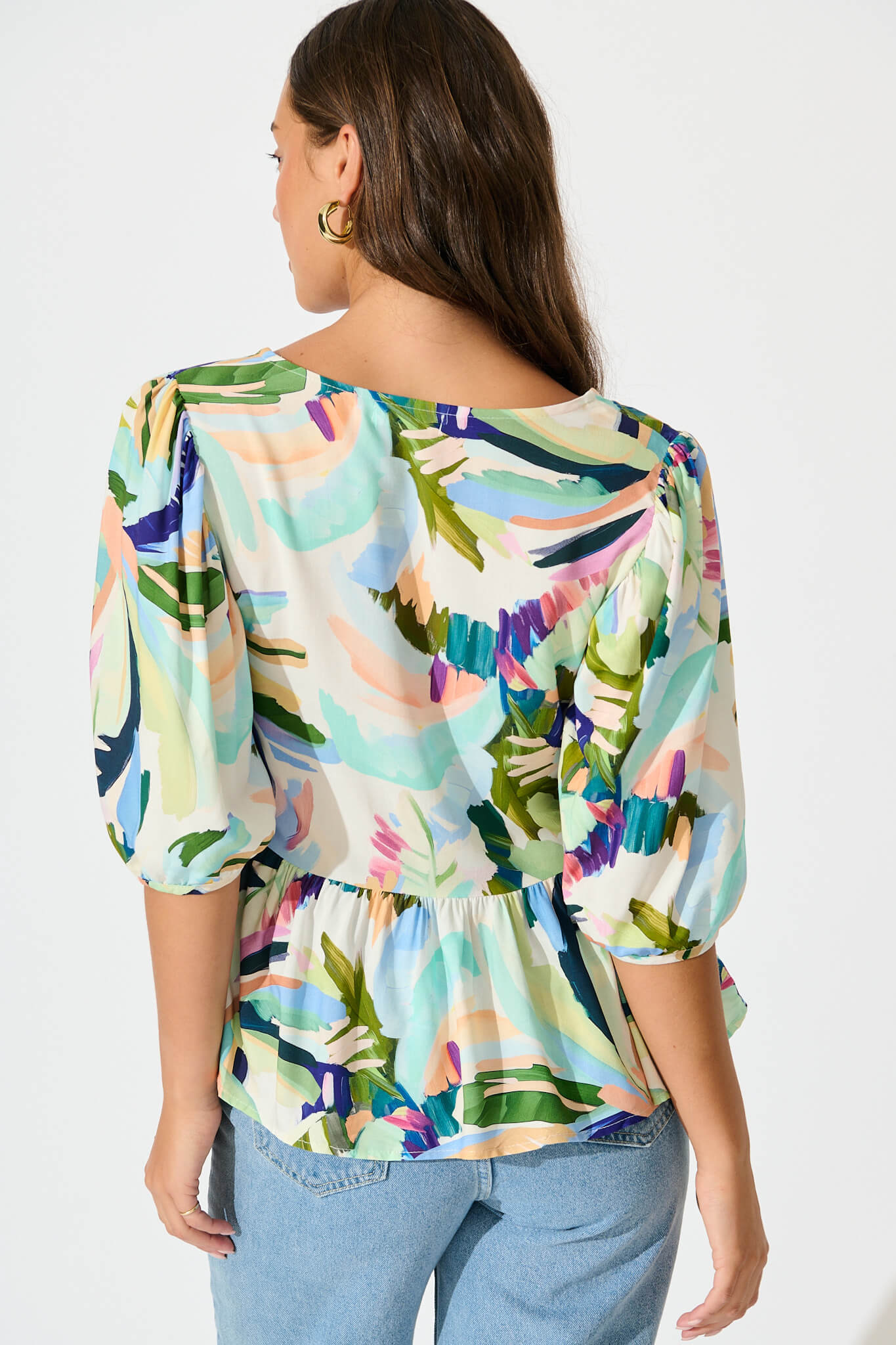 My All Top in Multi Green Print