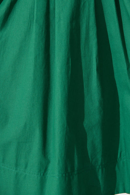 Hazel Dress in Emerald Green Cotton