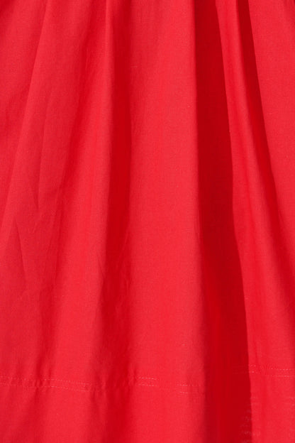Hazel Dress in Red Cotton