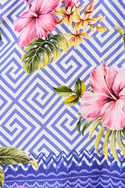 Winola Shirt Dress in Blue with Multi Floral Print