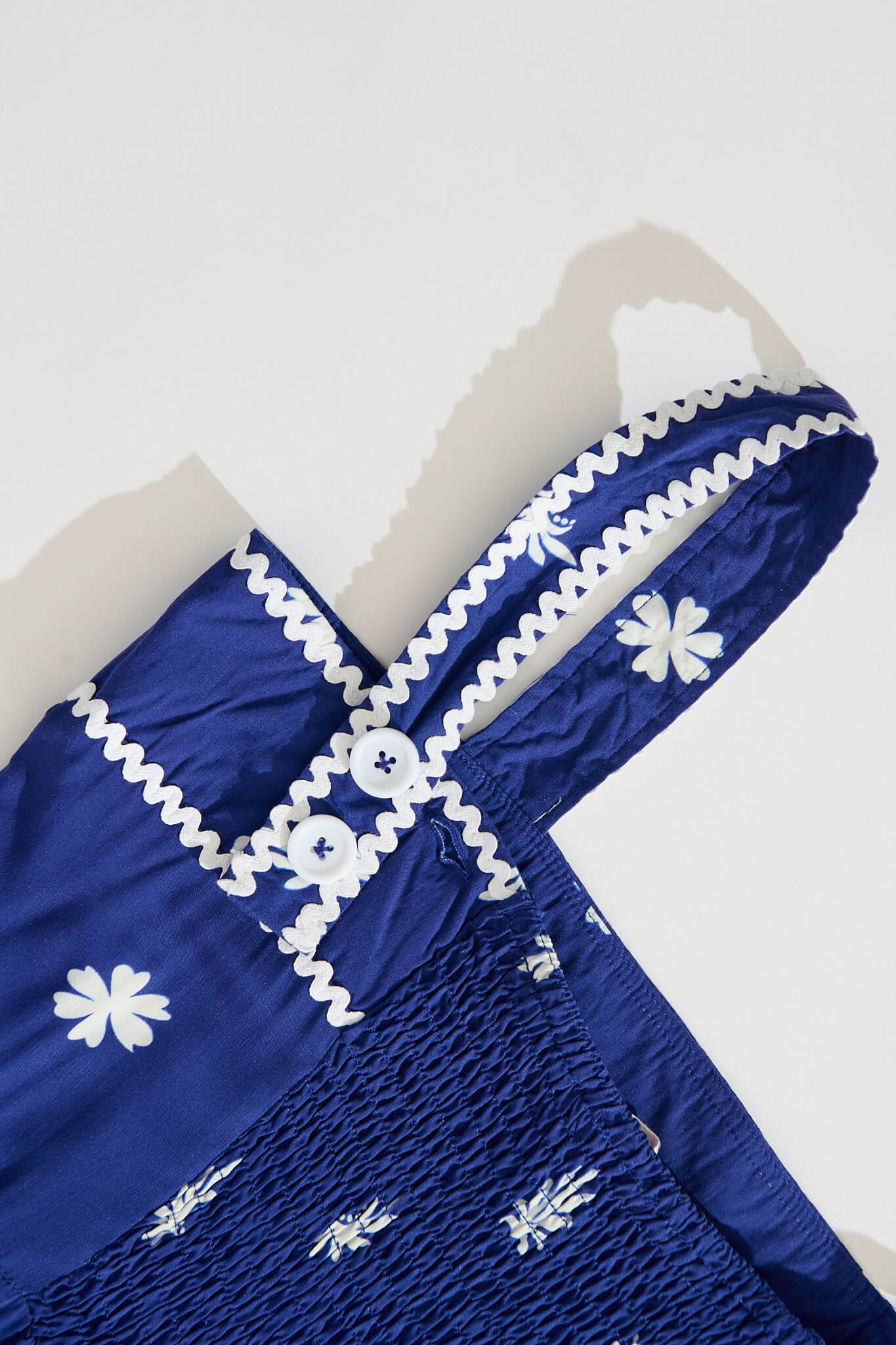 Adler Maxi Sundress in Blue with White Border Print Ric Rac