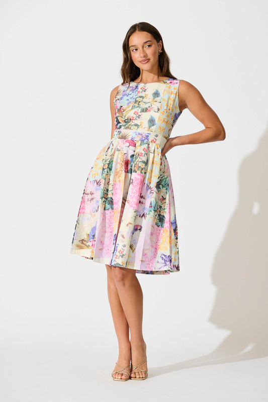 Jardin Dress in Multi Pastel Floral