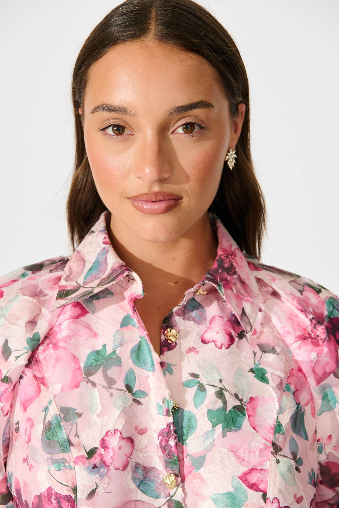 Artesia Stud Earrings in Gold Diamante