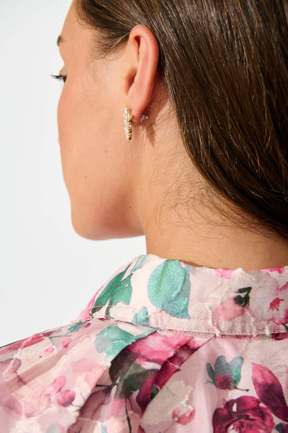 Artesia Stud Earrings in Gold Diamante