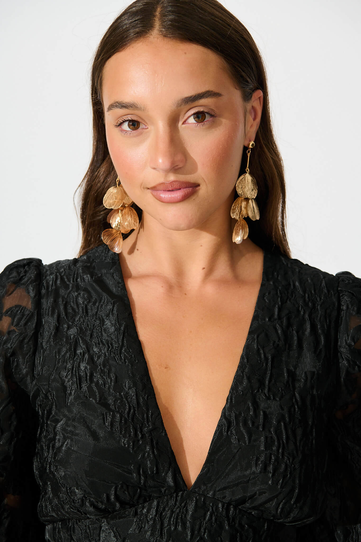 Selerina Drop Pendant Earrings in Rose Gold