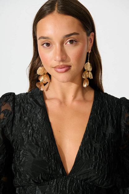 Selerina Drop Pendant Earrings in Rose Gold