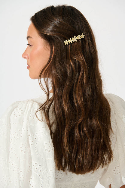 Tiami Floral Hair Clip in Gold