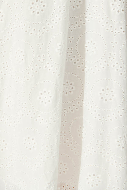 Duchess Maxi Dress In White Broderie Cotton