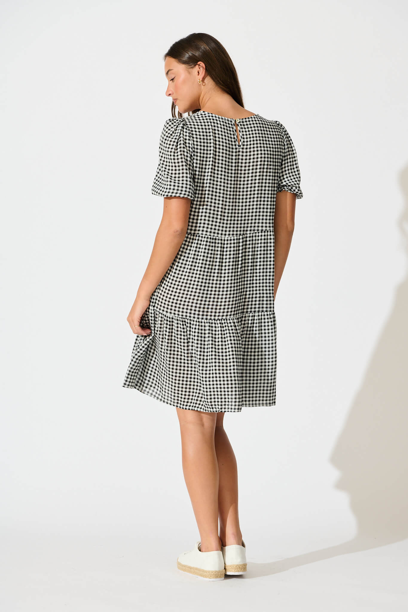 Neveen Smock Dress in Black Gingham