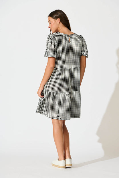 Neveen Smock Dress in Black Gingham