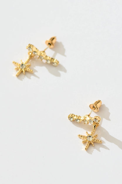 Memu Earrings In Gold With Drop Star