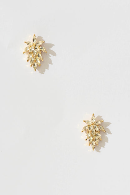 Artesia Stud Earrings in Gold Diamante