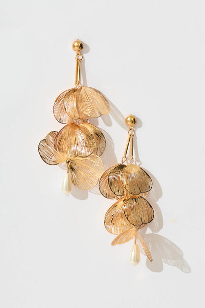 Selerina Drop Pendant Earrings in Rose Gold