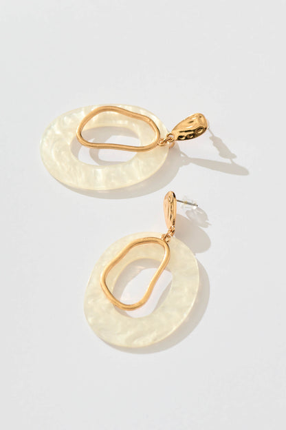 Dalton Drop Earrings in Gold Pearlescent