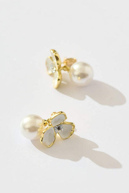 Kensley Earrings in White Floral