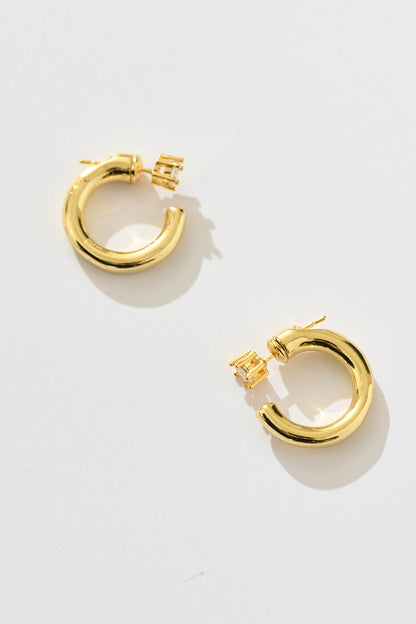 Kay Hoop Ear Jackets in Gold