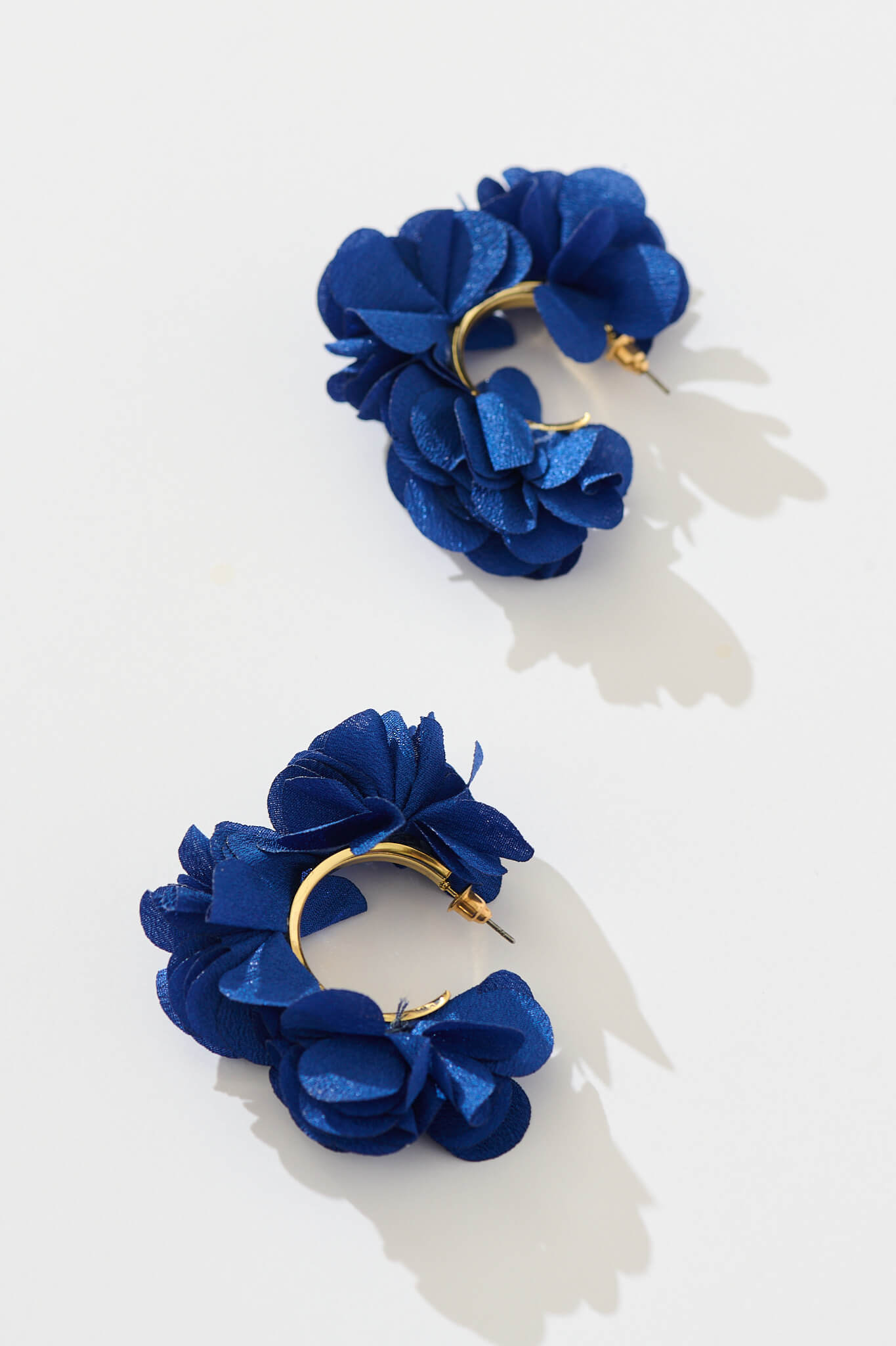 Davika Hoop Earring in Navy Petals