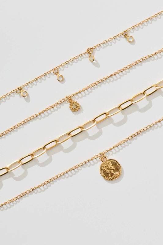 Erietta Layered Necklace in Rose Gold