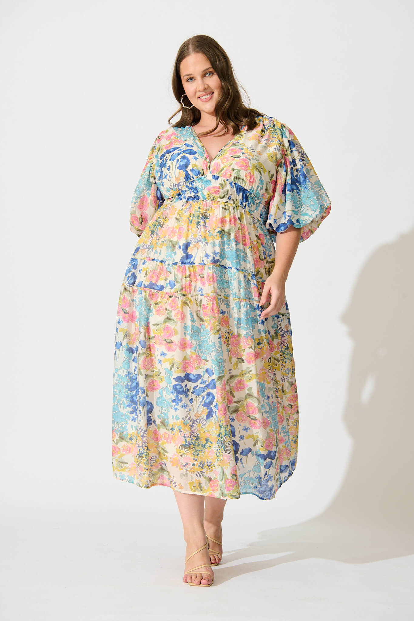 Amalie Midi Dress In Vintage Floral Print
