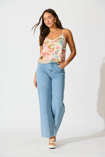 Negroni Cami Top in Tropical Patchwork Print