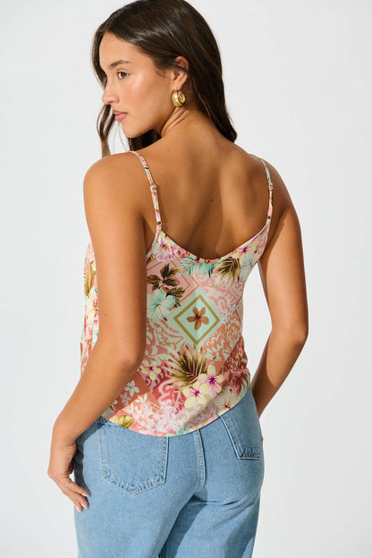 Negroni Cami Top in Tropical Patchwork Print