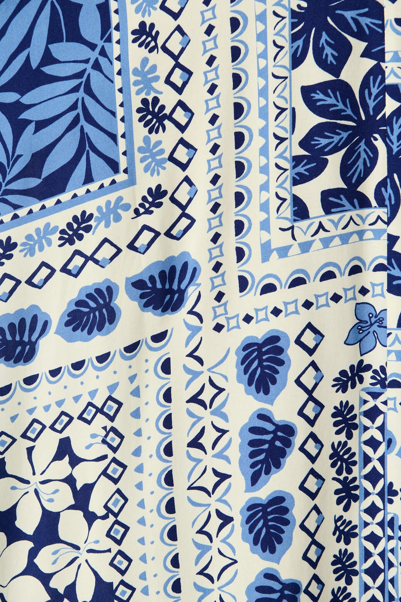 Camryn Maxi Sundress In Cream and Navy Tile Print