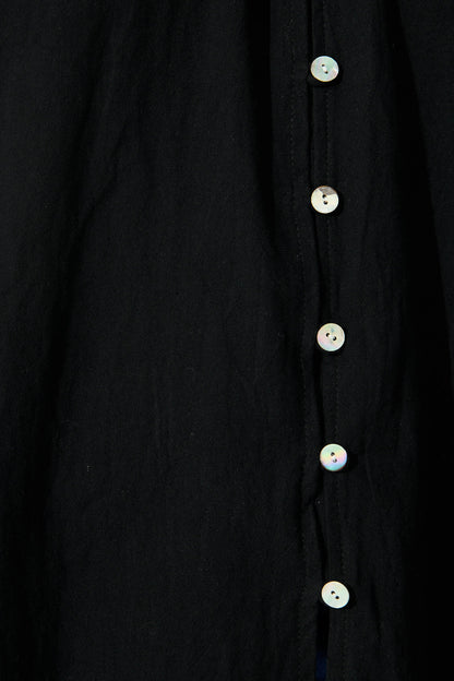 Lombard Top in Black Cotton Linen