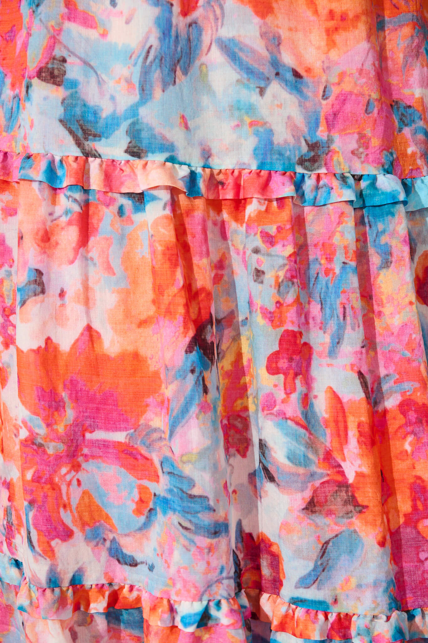 Everett Maxi Skirt in Blue and Orange Multi Floral