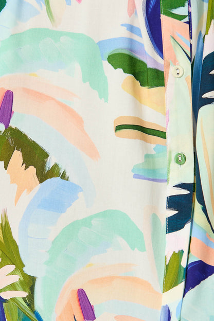 Jaylin Shirt Dress Multi Green Print