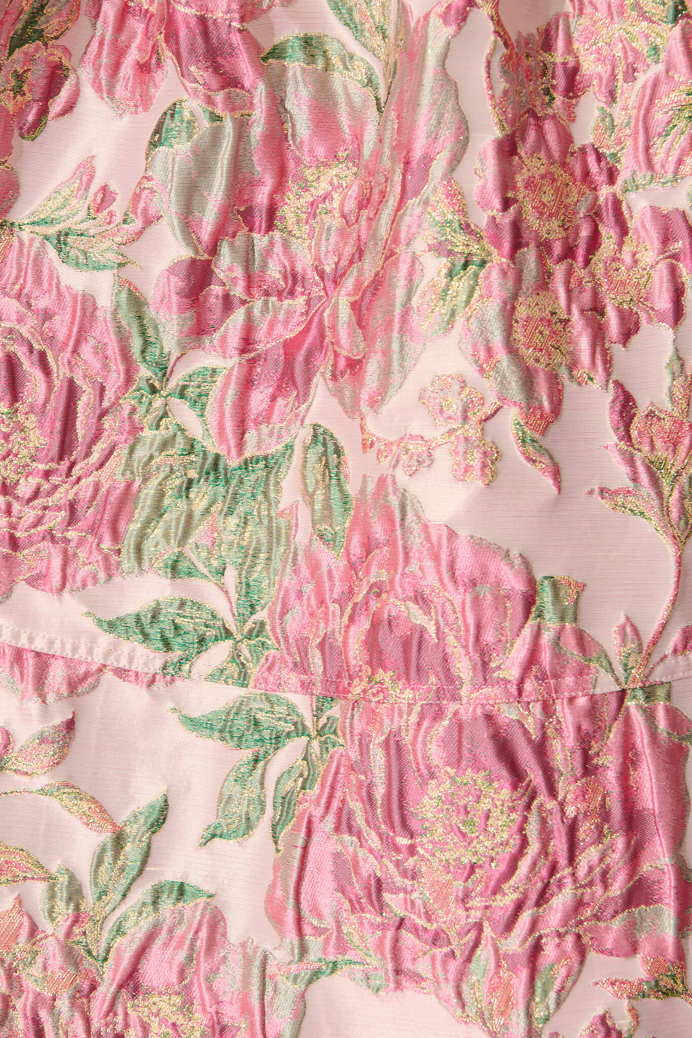 Paris Dreamer Dress in Dusty Pink with Green Jacquard