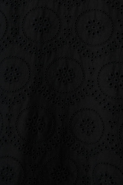 Duchess Maxi Dress In Black Broderie Cotton