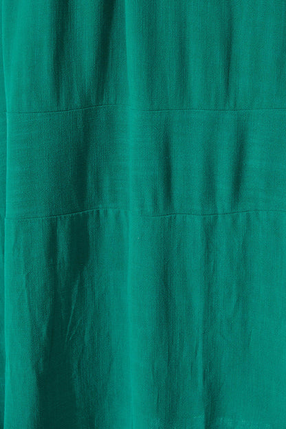 Mary Midi Dress In Teal Linen Blend