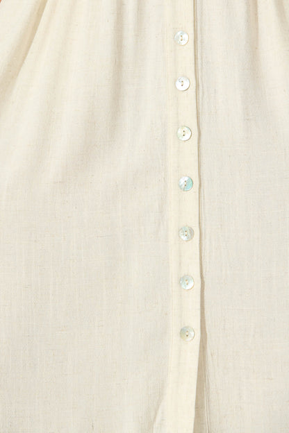 Daysia Midi Dress in Oatmeal Linen Blend
