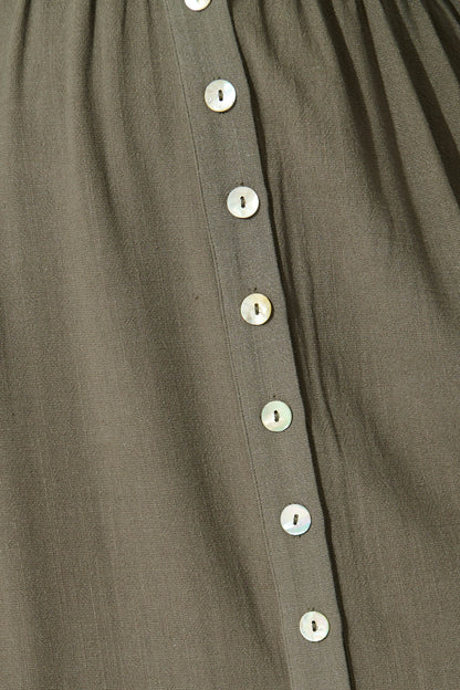 Daysia Midi Dress in Khaki Linen Blend