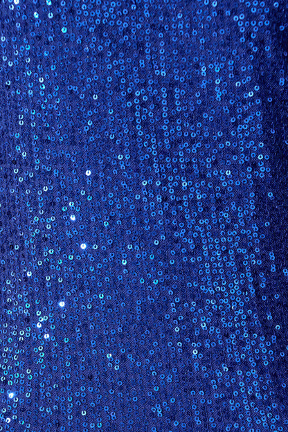 Liana Off Shoulder Top in Cobalt Blue Sequin