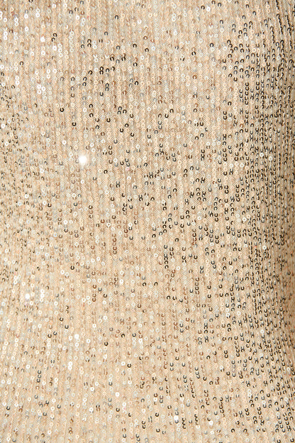 Liana Off Shoulder Top In Rose Gold Sequin