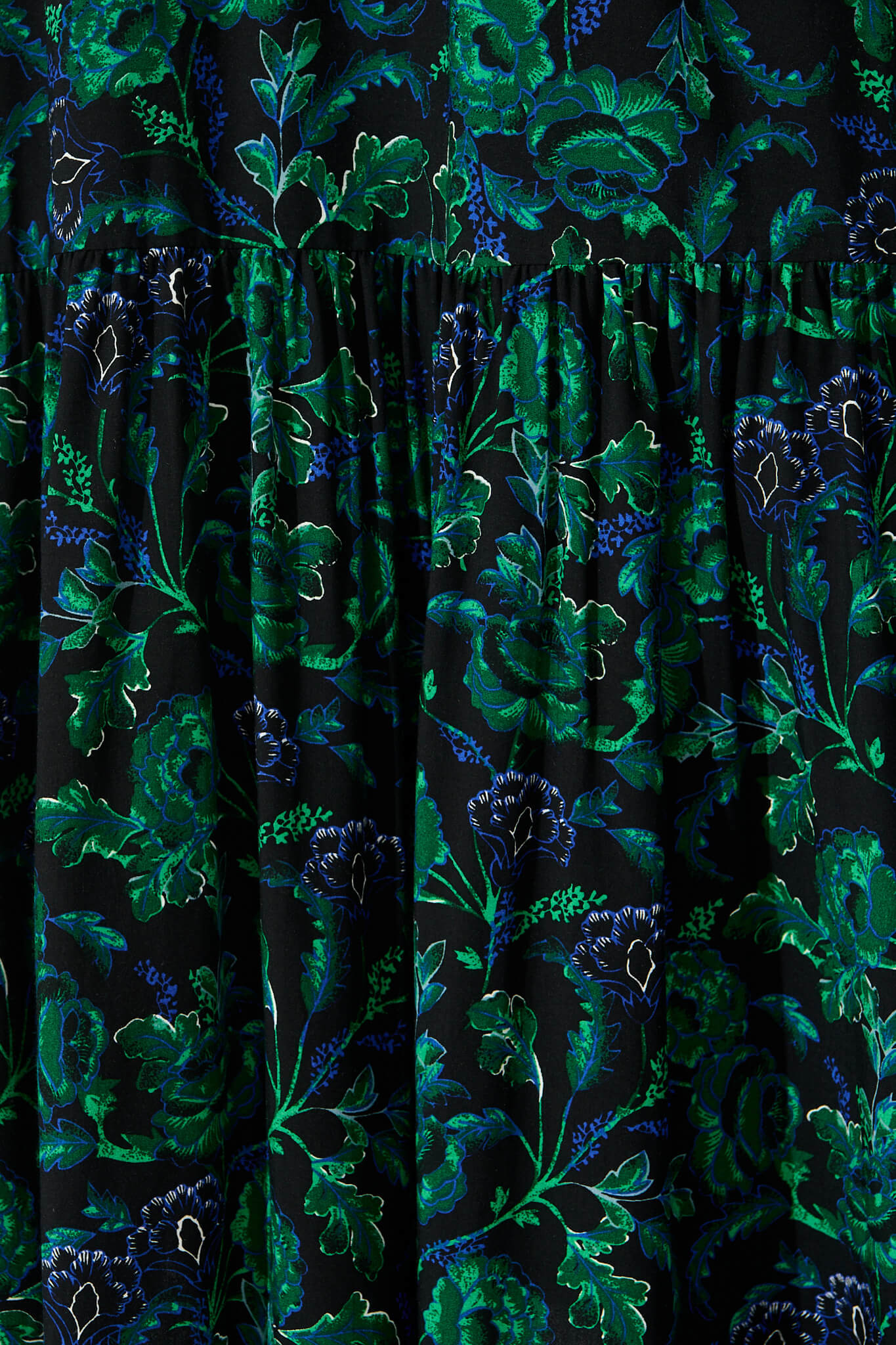Bilboa Maxi Skirt in Emerald with Green and Blue Floral