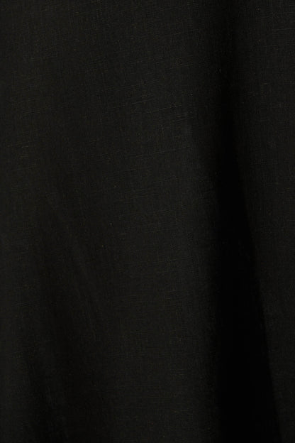 Gloria Off Shoulder Maxi Dress in Black Linen Blend