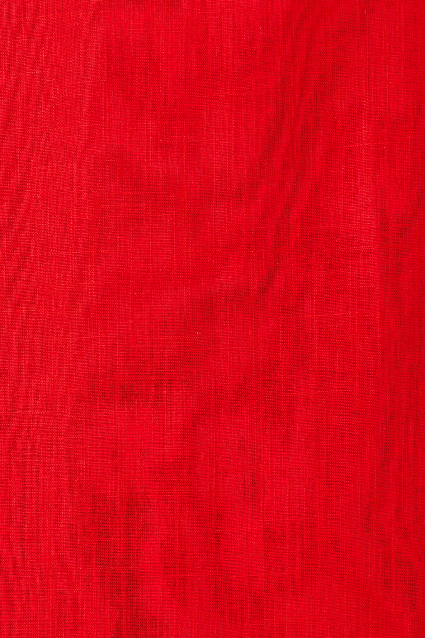 Dana Dress in Red With White Ric Rac Trim Linen Blend