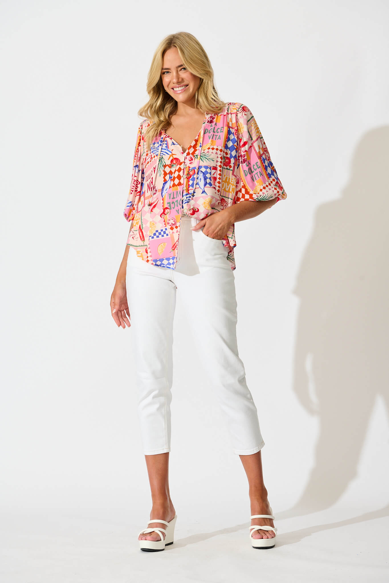 Annelie Top In Multi Conversational Print