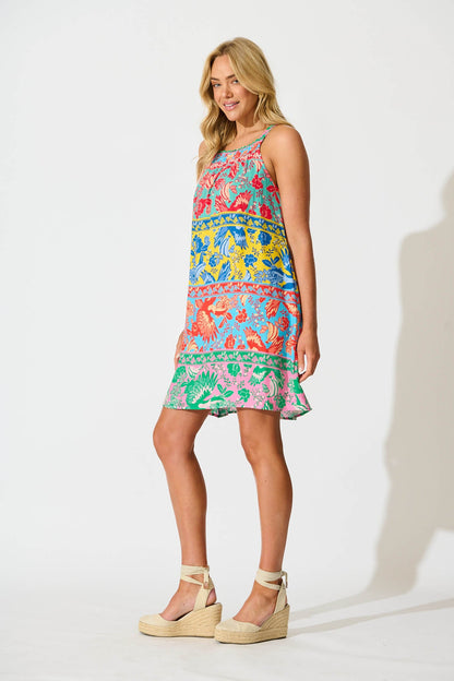 Merida Dress in Multi Tropical Print