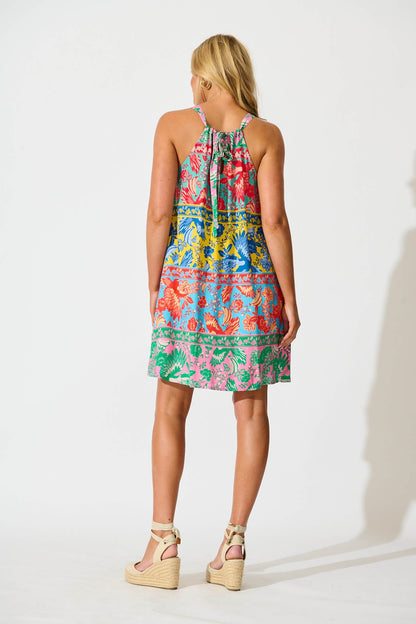 Merida Dress in Multi Tropical Print