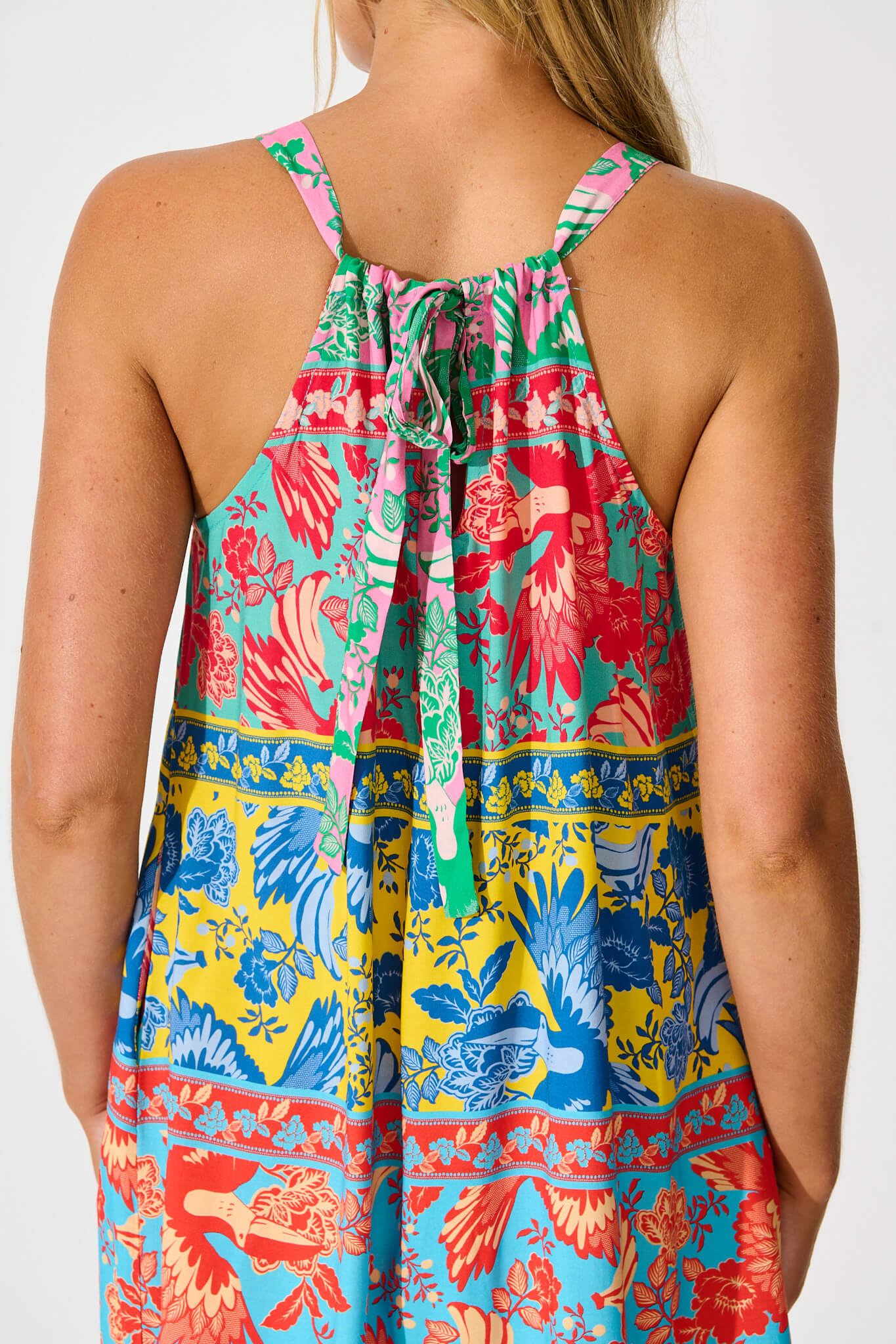 Merida Dress in Multi Tropical Print