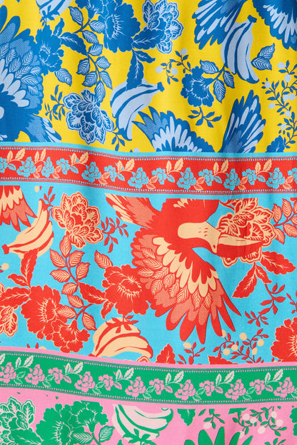 Merida Dress in Multi Tropical Print
